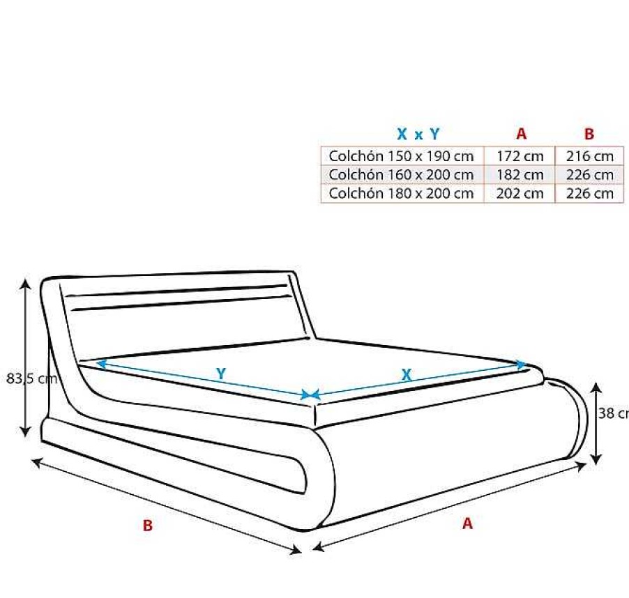 Dormitorios Muebles Bonitos Cama Canap Rodas En Color Blanco | Cama De Matrimonio Con Canap Rodas En Color Blanco (160X200Cm)