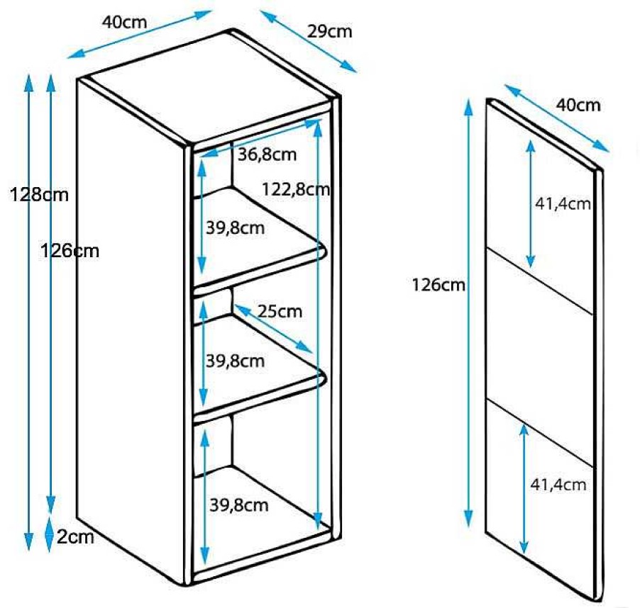 Salones Modernos Muebles Bonitos | Vitrina Modelo Luke V3 (40X128Cm) Color Negro Con Patas Est Ndar