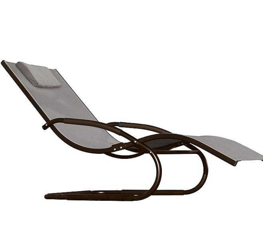 Muebles De Jard N Muebles Bonitos | Wave Chaise Longue - Aluminum - Cocoa