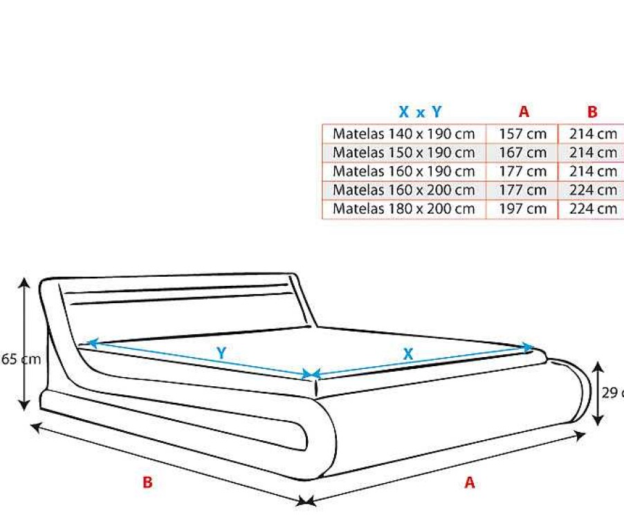 Dormitorios Muebles Bonitos Cama Canap Parisina En Color Blanco Y Negro | Cama De Matrimonio Con Canap Parisina En Color Blanco Con Negro (140X190Cm)