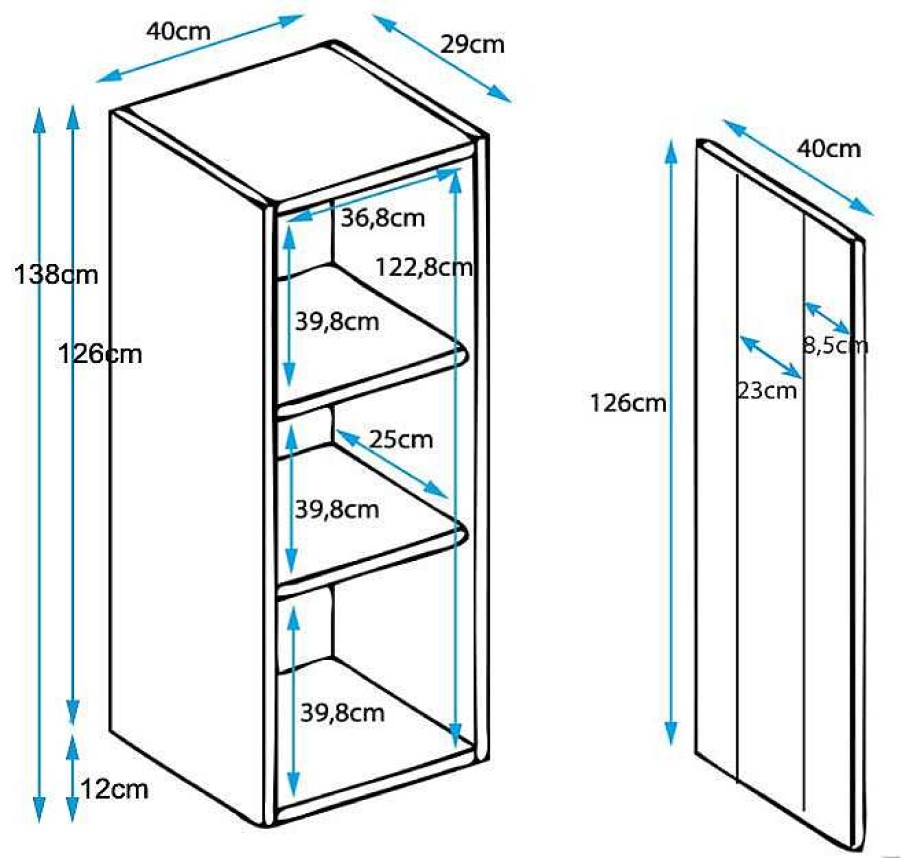 Salones Modernos Muebles Bonitos | Vitrina Modelo Luke V2 (40X138Cm) Color Sonoma Y Blanco Con Patas De Aluminio