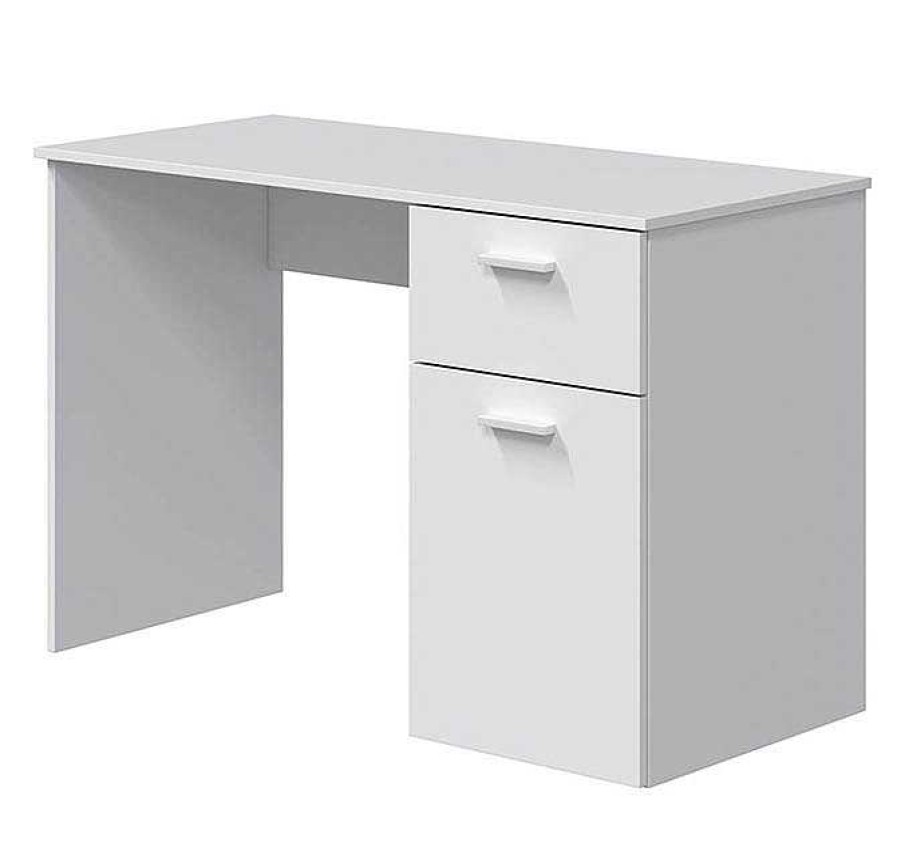 Oficina Muebles Bonitos | Mesa De Escritorio Modelo Galera En Color Blanco