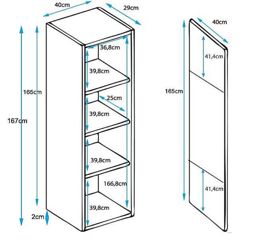 Salones Modernos Muebles Bonitos | Vitrina Modelo Luke V6 (40X167Cm) Color Blanco Con Patas Est Ndar