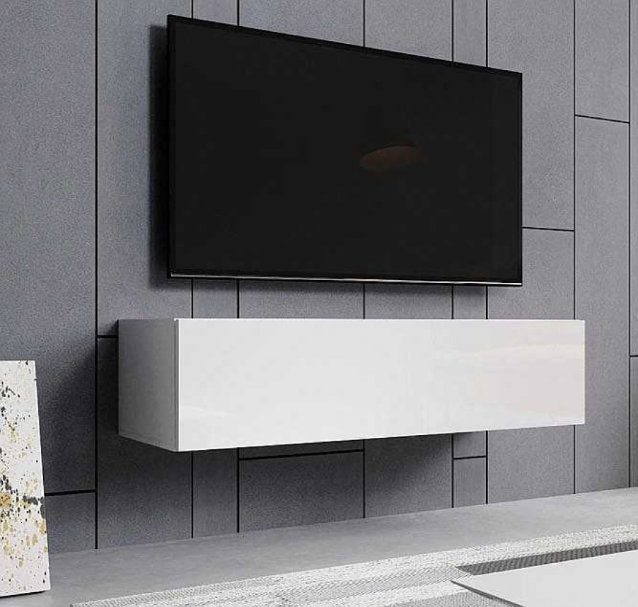 Salones Modernos Muebles Bonitos | Mueble Tv Modelo Modelo Aitana M1 (120X30Cm) En Color Blanco