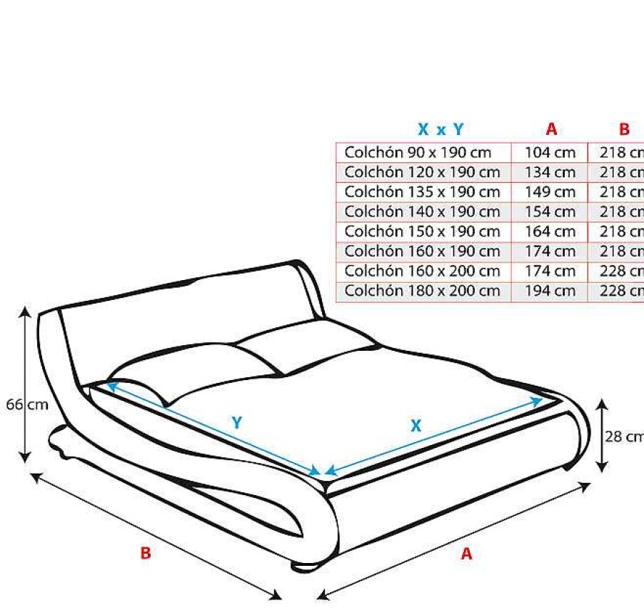 Dormitorios Muebles Bonitos Cama De Dise O Alessia En Color Negro | Cama De Matrimonio Alessia En Color Negro (160X200Cm)