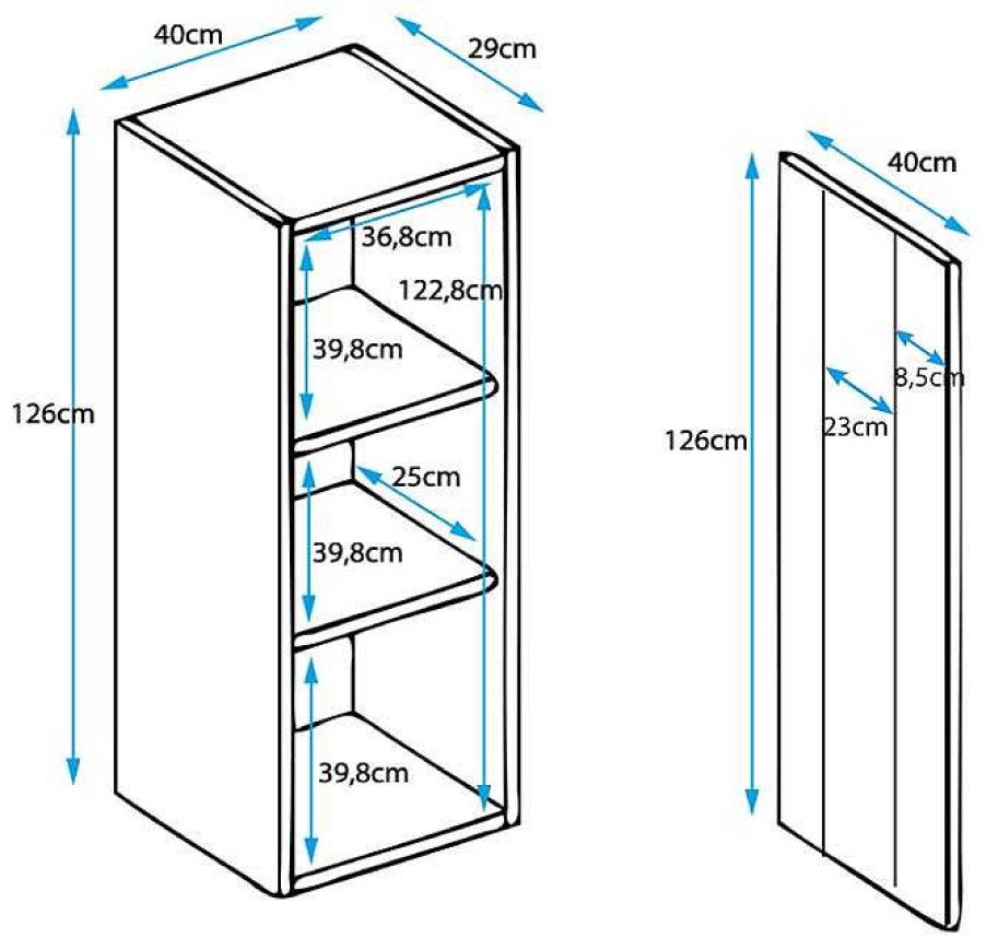 Salones Modernos Muebles Bonitos | Vitrina Colgante Modelo Luke V2 (40X126Cm) Color Blanco