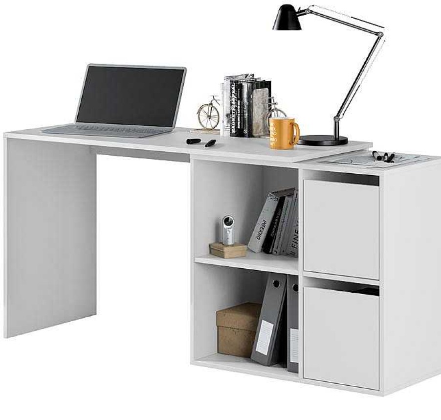 Oficina Muebles Bonitos | Mesa De Escritorio Multiposici N Modelo Tarraco En Color Blanco