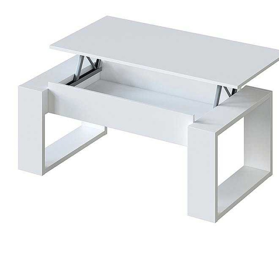 Salones Modernos Muebles Bonitos | Mesa De Centro Elevable Modelo Bellus En Color Blanco