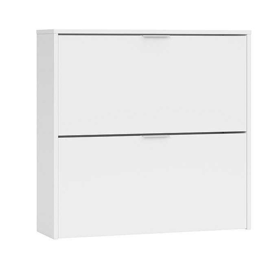 Recibidores Modernos Muebles Bonitos | Zapatero 2 Puertas Abatibles Modelo Ondara En Color Blanco