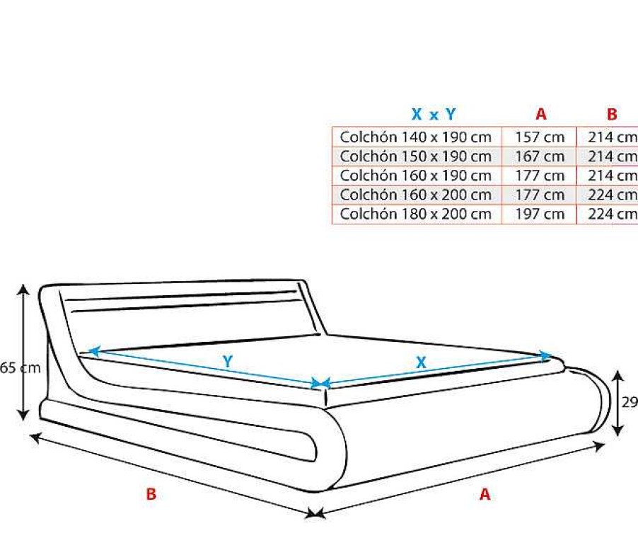 Dormitorios Muebles Bonitos Cama Canap Parisina En Color Negro | Cama De Matrimonio Con Canap Parisina En Color Negro (150X190Cm)