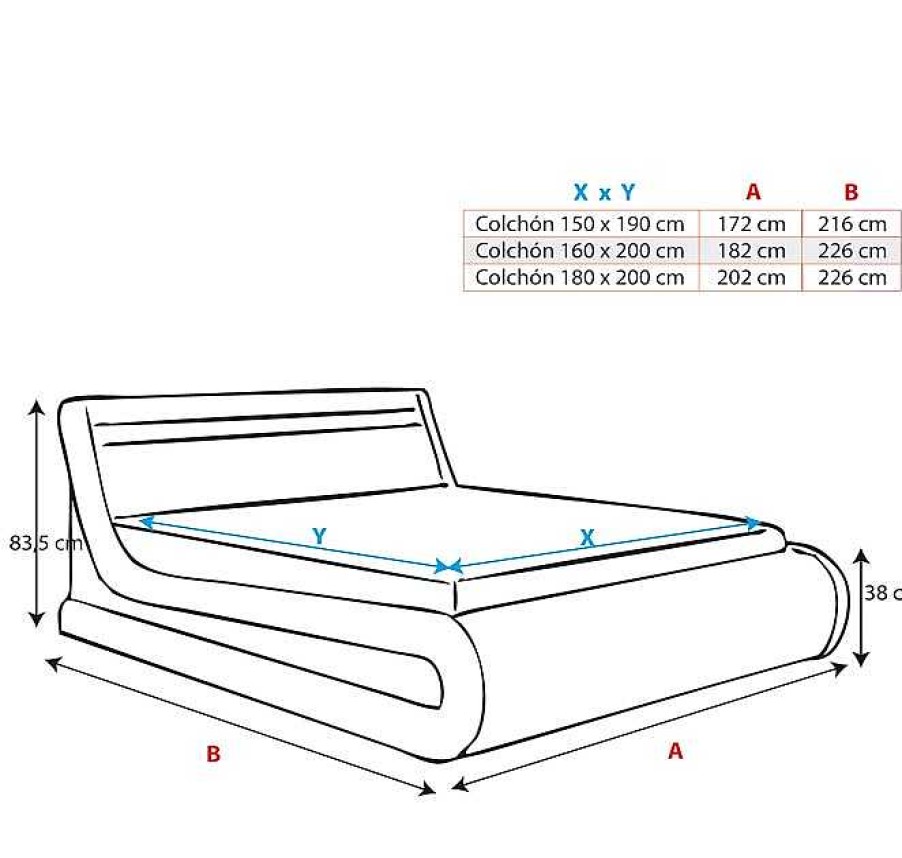 Dormitorios Muebles Bonitos Cama Canap Rodas En Color Blanco | Cama De Matrimonio Con Canap Rodas En Color Blanco (150X190Cm)