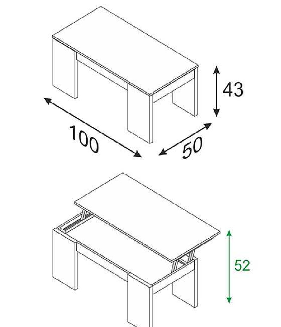 Salones Modernos Muebles Bonitos | Mesa De Centro Elevable Modelo Salem En Color Blanco Brillo