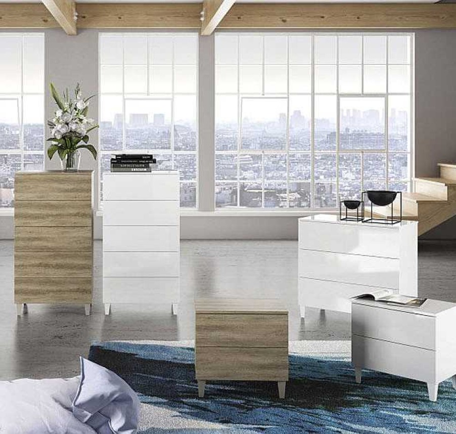 Dormitorios Muebles Bonitos | C Moda De 3 Cajones Modelo Bergen En Color Blanco