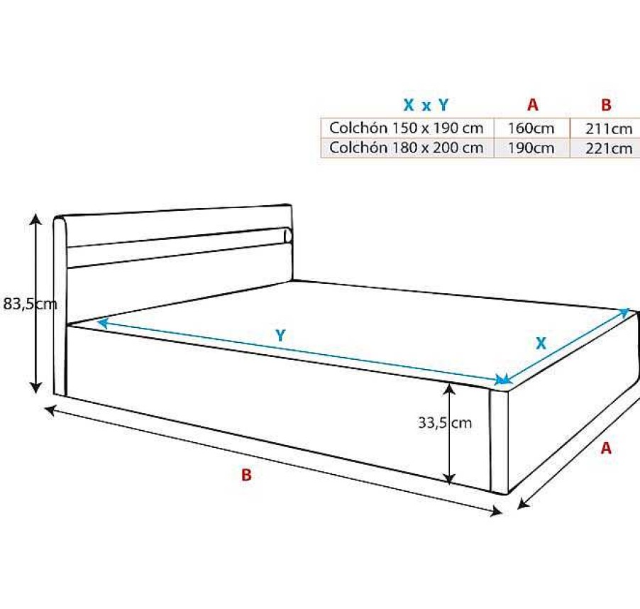 Dormitorios Muebles Bonitos Cama Canap Ades Blanco Con Colch N | Cama De Matrimonio Canap Ades En Color Blanco Con Colch N (180X200Cm)