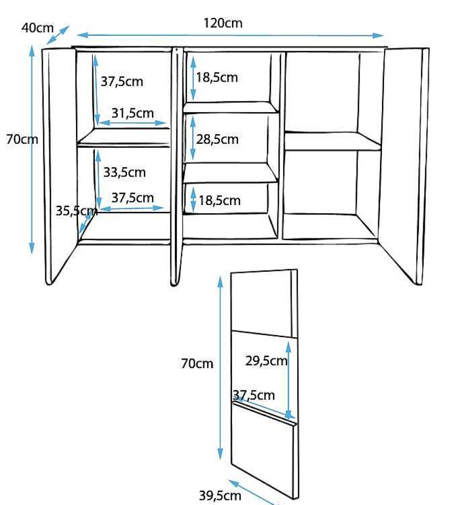 Salones Modernos Muebles Bonitos | Aparador Modelo Luke A2 (120X70Cm) Color Negro