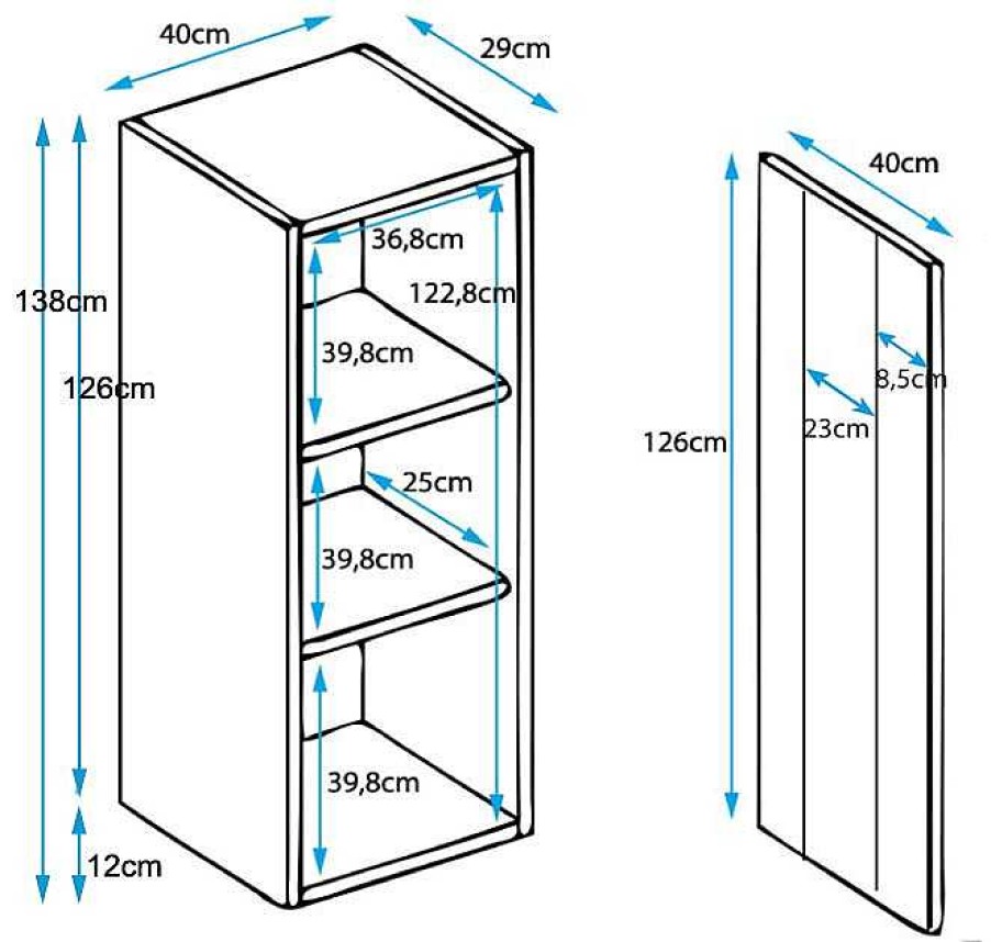 Salones Modernos Muebles Bonitos | Vitrina Modelo Luke V2 (40X138Cm) Color Blanco Con Patas De Aluminio