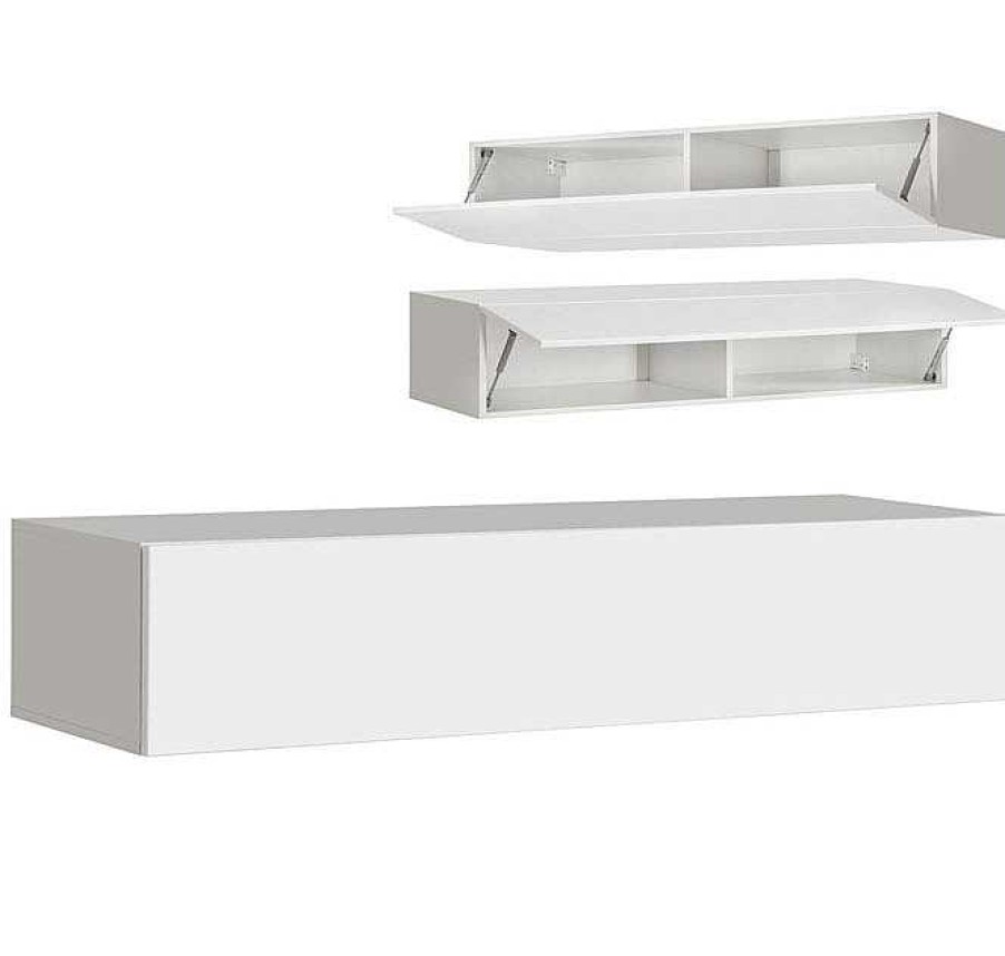 Salones Modernos Muebles Bonitos | Armario Colgante Modelo Krista H-160 (160X30Cm) En Blanco Y Negro