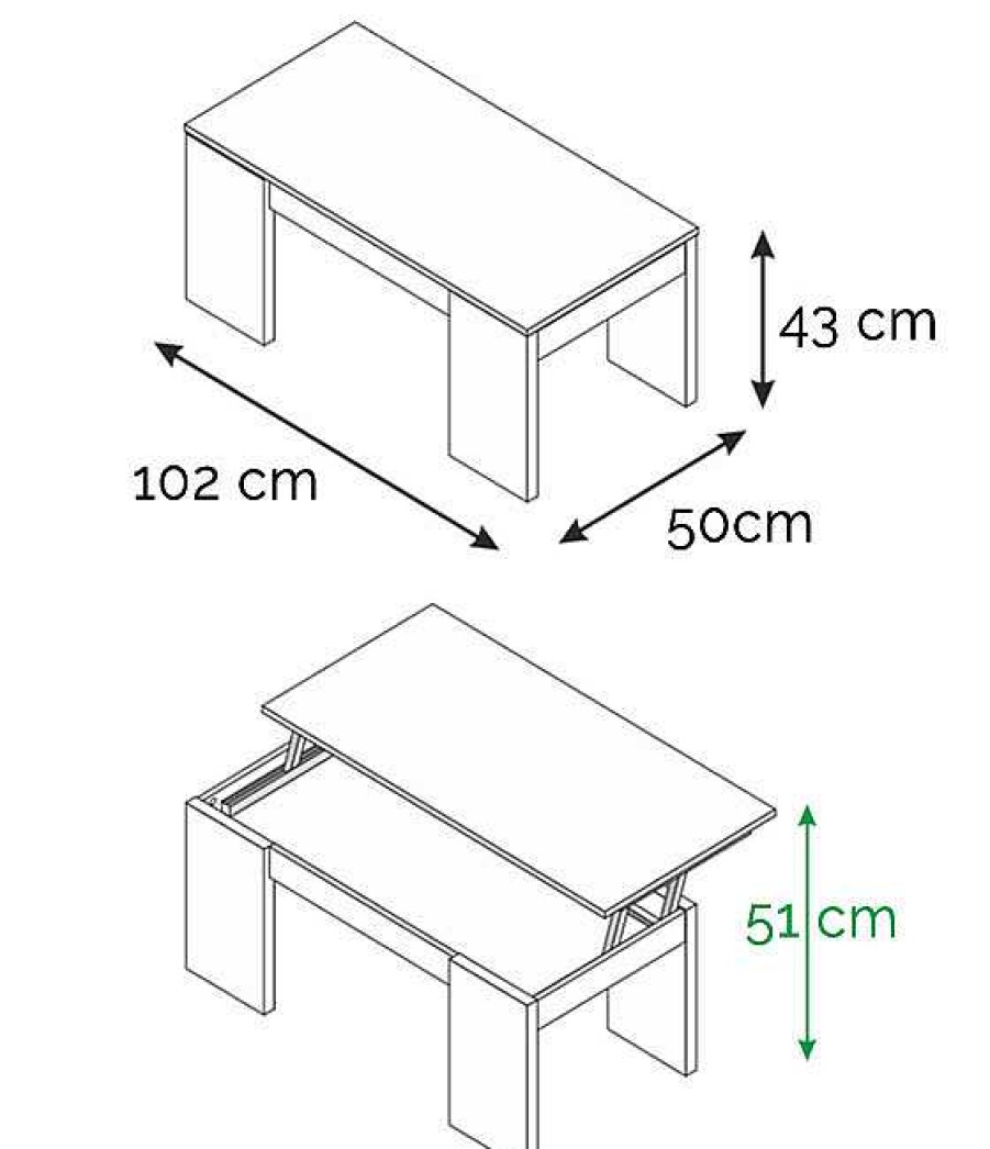 Salones Modernos Muebles Bonitos | Mesa De Centro Elevable Modelo Alfarrasi En Color Blanco