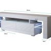 Salones Modernos Muebles Bonitos | Mueble Tv Modelo Unai (160X45Cm) Color Blanco Con Led Rgb