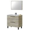 Muebles De Ba O Muebles Bonitos | Conjunto De Ba O De 2 Puertas + Espejo + Lavabo Modelo Verona 3 En Color Roble