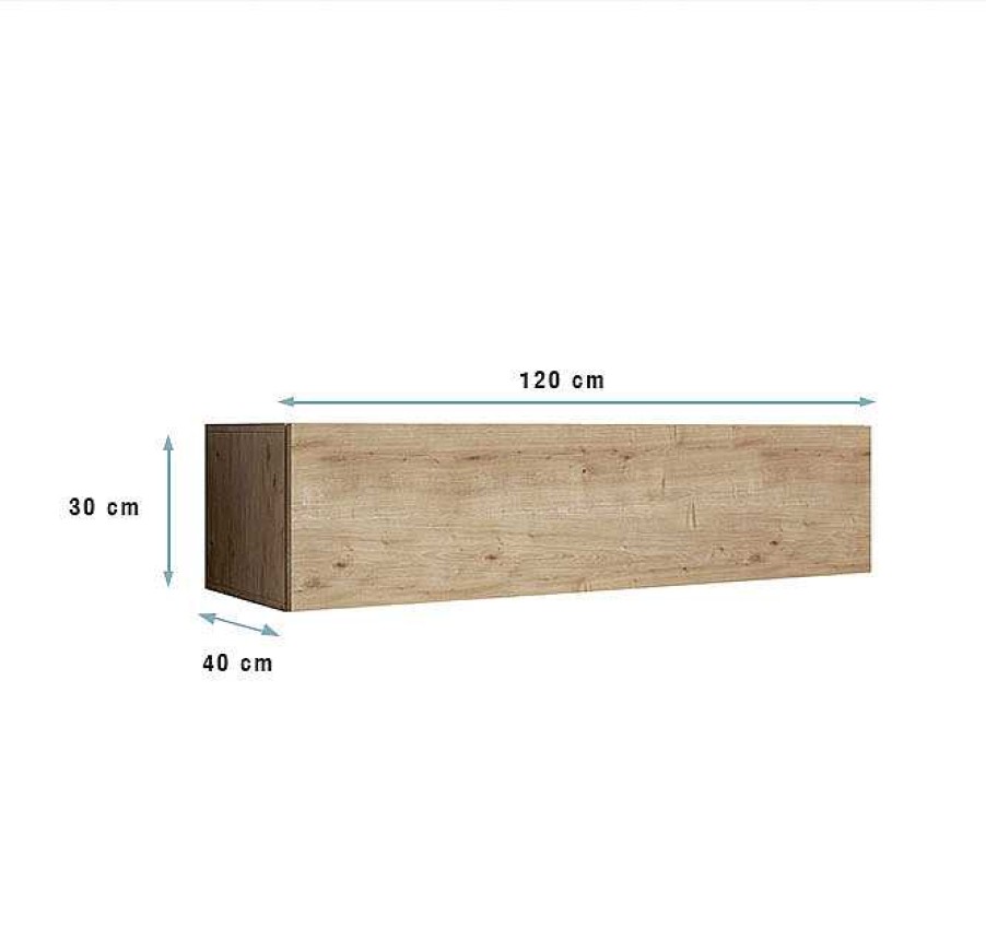 Salones Modernos Muebles Bonitos | Mueble Tv Modelo Aitana M1 (120X30Cm) En Color Roble