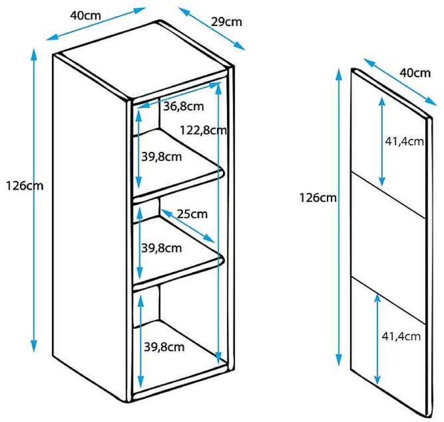 Salones Modernos Muebles Bonitos | Vitrina Colgante Modelo Luke V3 (40X126Cm) Color Sonoma Y Blanco