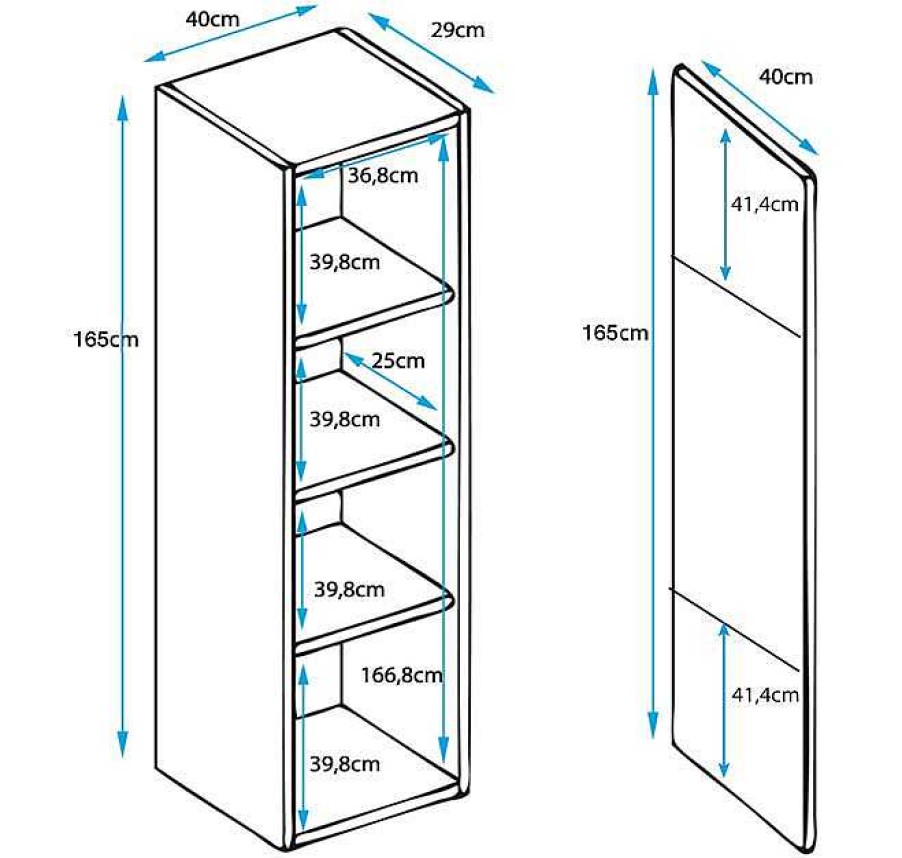 Salones Modernos Muebles Bonitos | Vitrina Colgante Modelo Luke V6 (40X165Cm) Color Blanco