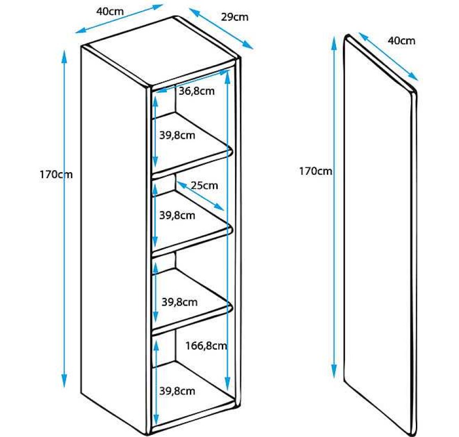 Salones Modernos Muebles Bonitos | Armario Colgante Modelo Nora V4 (40X170Cm) En Blanco Y Negro