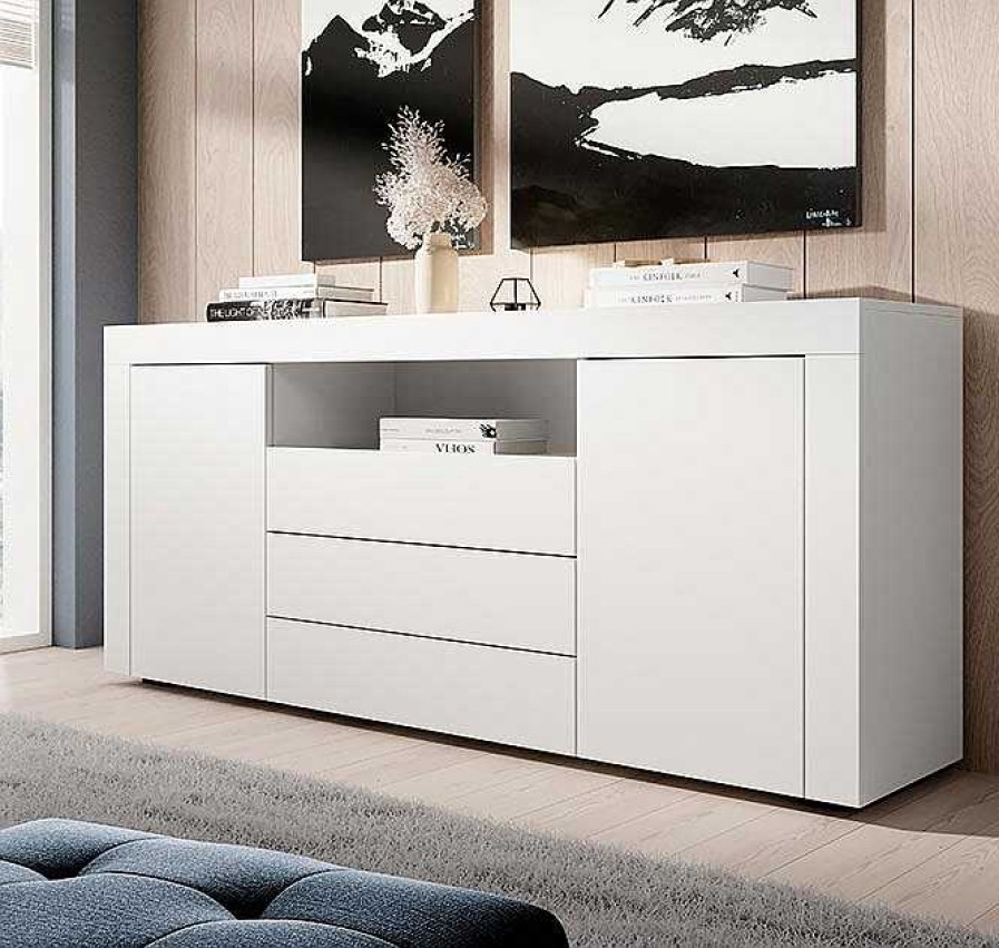 Salones Modernos Muebles Bonitos | Aparador Modelo Yukon Color Blanco