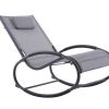 Muebles De Jard N Muebles Bonitos | Wave Rocker Longue - Aluminium - Gris On Matte Black