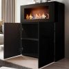 Salones Modernos Muebles Bonitos | Aparador Con Chimenea Erica Negro