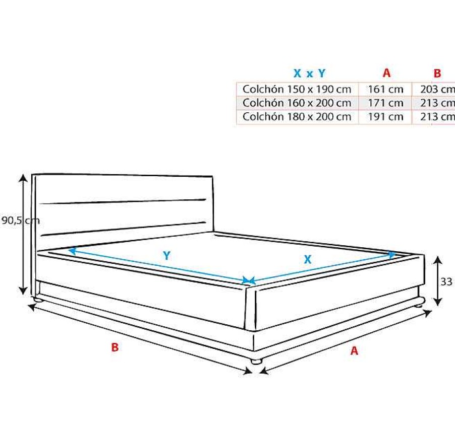 Dormitorios Muebles Bonitos Cama Canap Nitas Negro Con Colch N | Cama De Matrimonio Canap Nitas En Color Negro Con Colch N (180X200Cm)