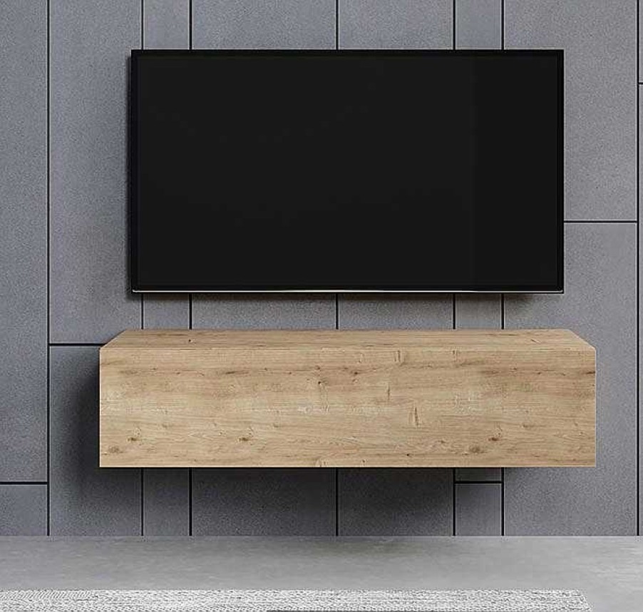 Salones Modernos Muebles Bonitos | Mueble Tv Modelo Aitana M1 (120X30Cm) En Color Roble