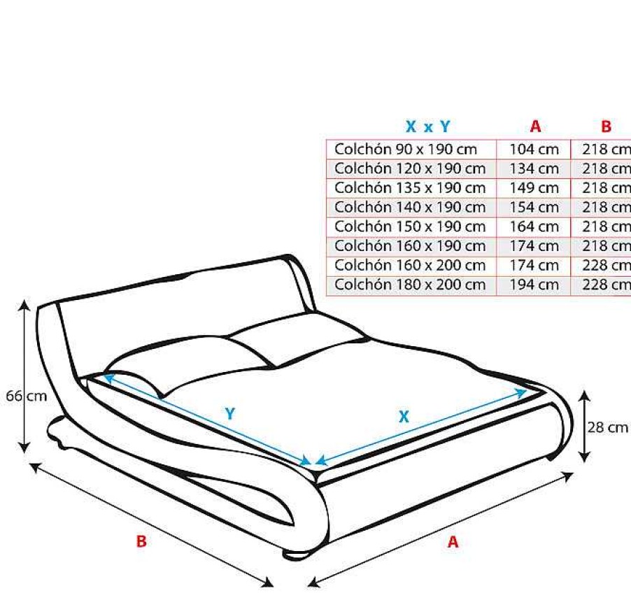 Dormitorios Muebles Bonitos Cama De Dise O Alessia En Color Negro | Cama De Matrimonio Alessia En Color Negro (150X190Cm)