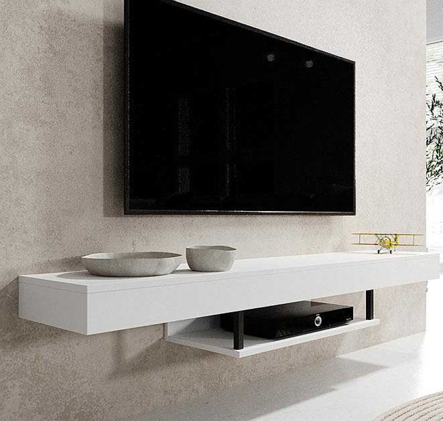 Salones Modernos Muebles Bonitos | Mueble Tv Aydin En Color Blanco