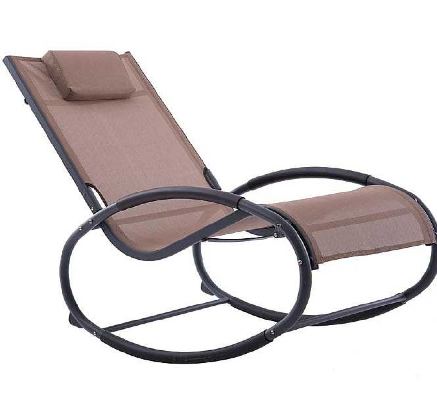 Muebles De Jard N Muebles Bonitos | Wave Rocker Longue - Aluminum - Macchiato On Matte Grey