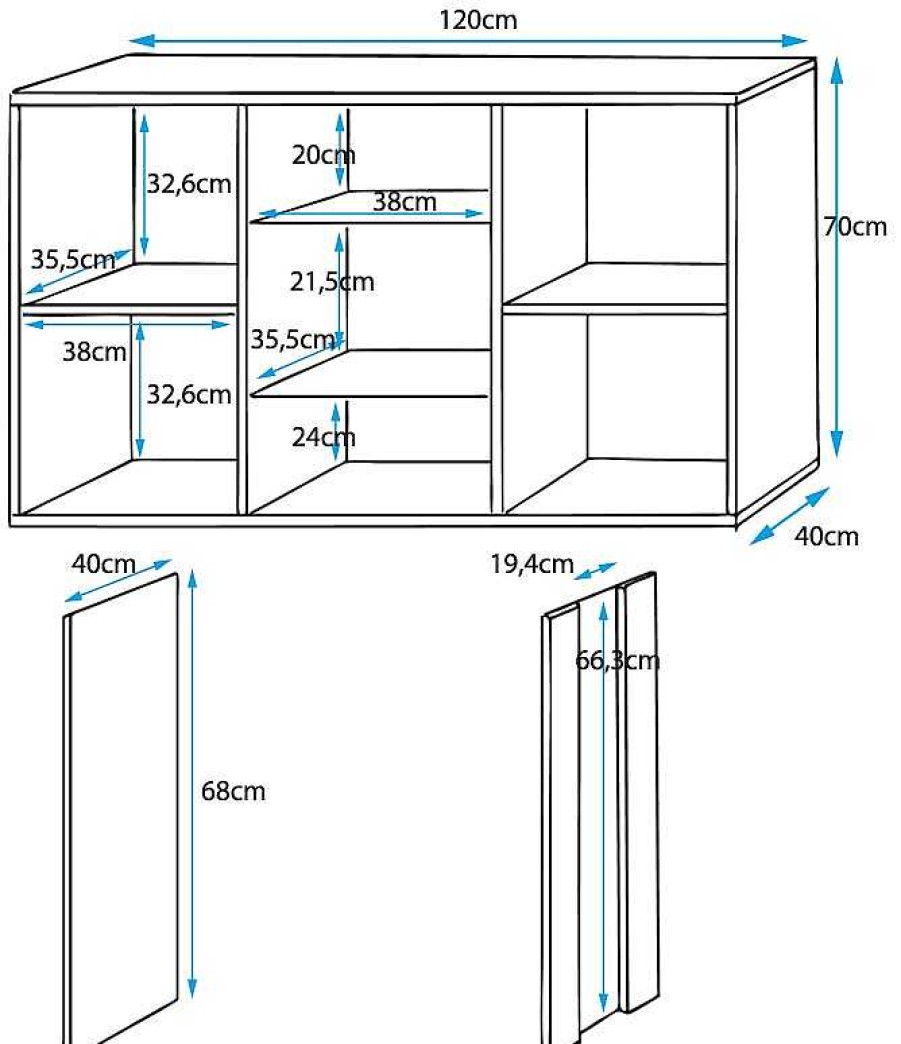 Salones Modernos Muebles Bonitos | Aparador Modelo Luke A1 (120X70Cm) Color Negro