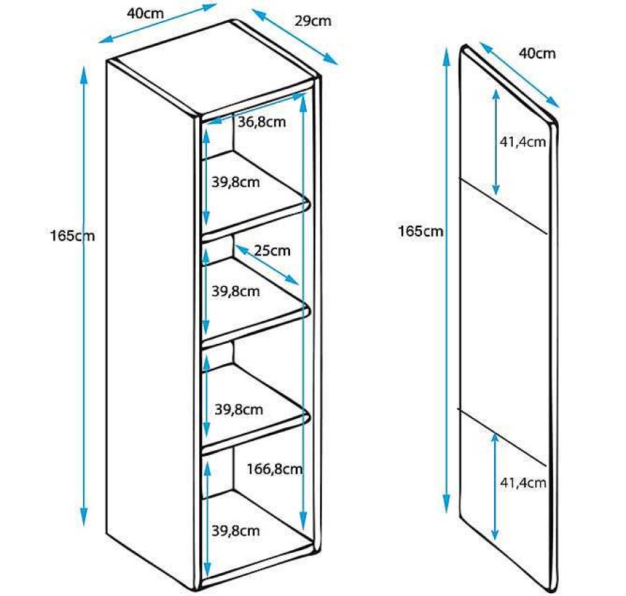 Salones Modernos Muebles Bonitos | Vitrina Colgante Modelo Luke V6 (40X165Cm) Color Sonoma Y Blanco