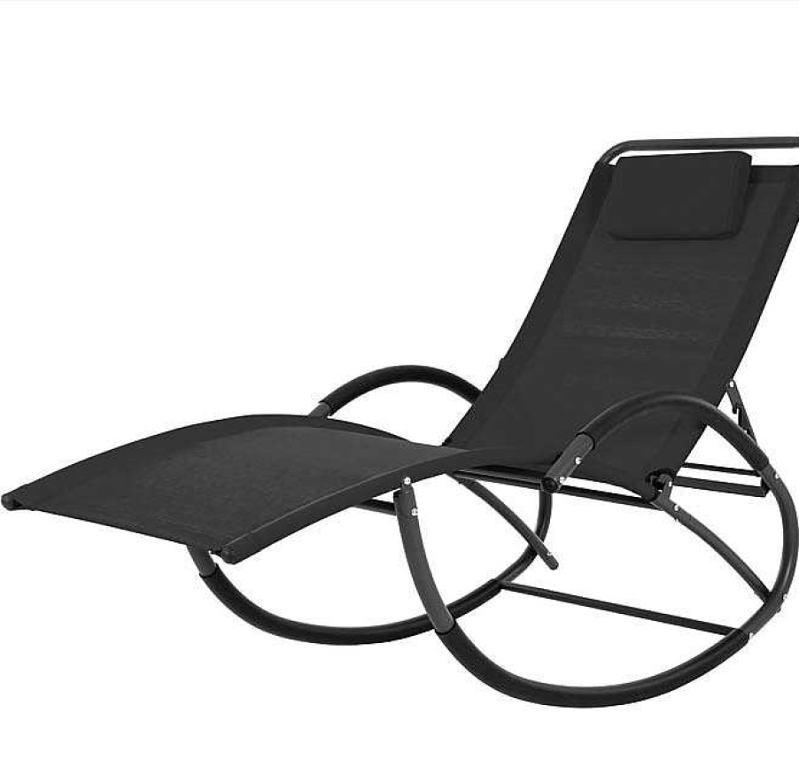 Muebles De Jard N Muebles Bonitos | Chaise Wave Laze Longue - Steel - Black