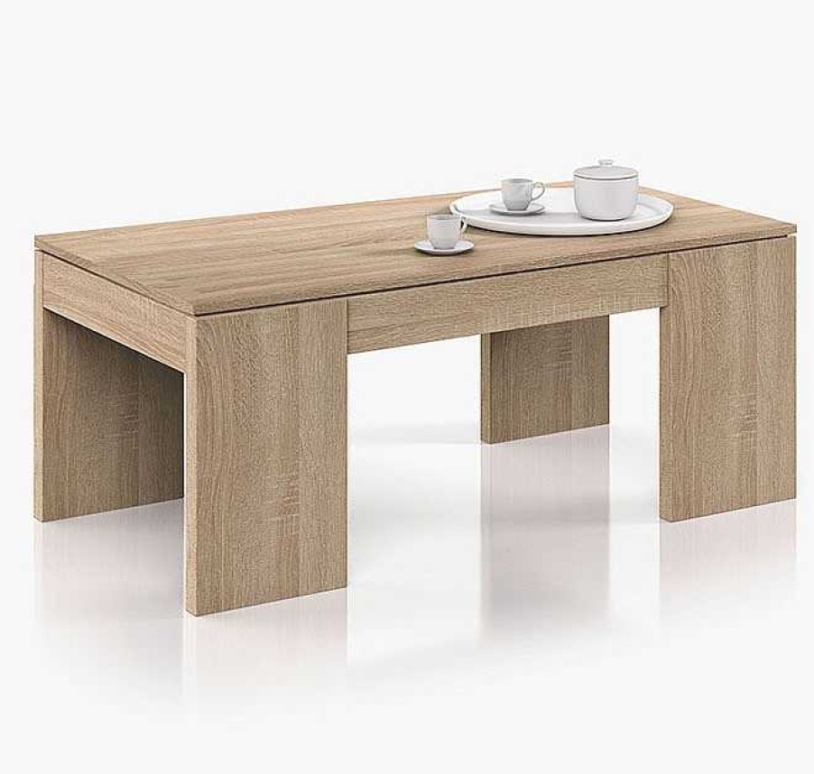 Salones Modernos Muebles Bonitos | Mesa De Centro Elevable Modelo Alfafara En Color Sonoma