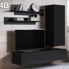 Salones Modernos Muebles Bonitos Muebles De Sal N Luke 4 En Varios Colores (1,6M) | Conjunto De Muebles Luke 4B Negro (1,6M)