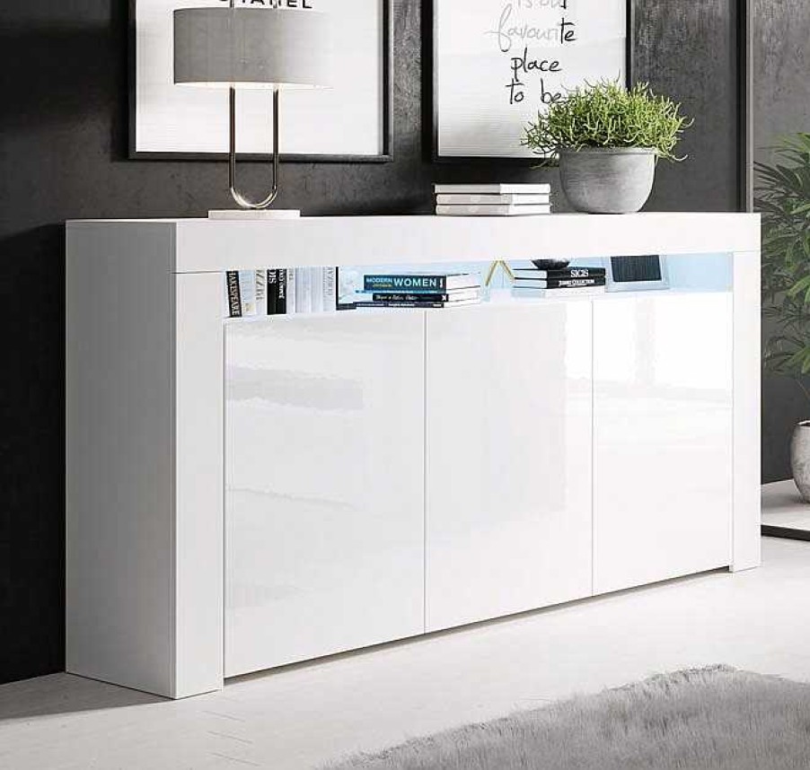 Salones Modernos Muebles Bonitos | Aparador Modelo Aker Color Blanco