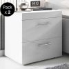 Dormitorios Muebles Bonitos | Pack De 2 Mesitas De Noche Ciro Blanco