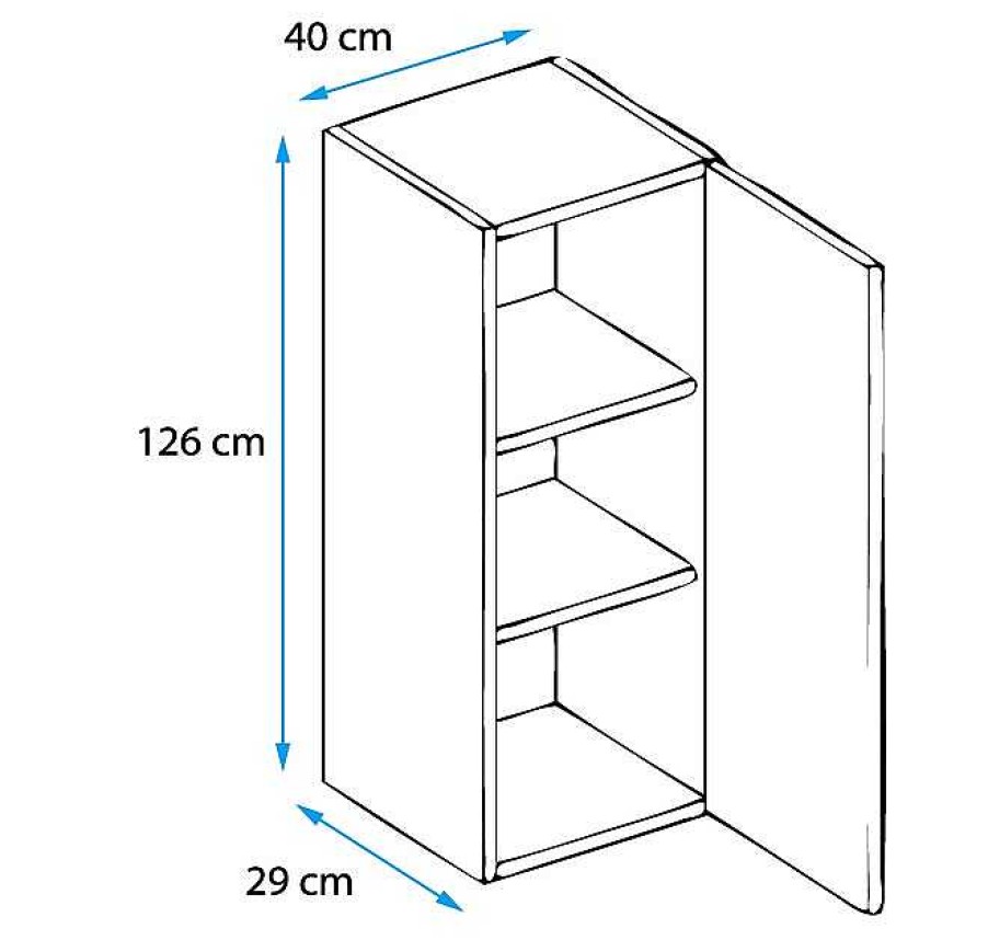 Salones Modernos Muebles Bonitos | Vitrina Colgante Modelo Nora V2 (40X126Cm) En Color Negro