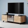 Salones Modernos Muebles Bonitos | Mueble Tv Viena (150X47Cm) Color Roble Wotan Y Negro Con Led