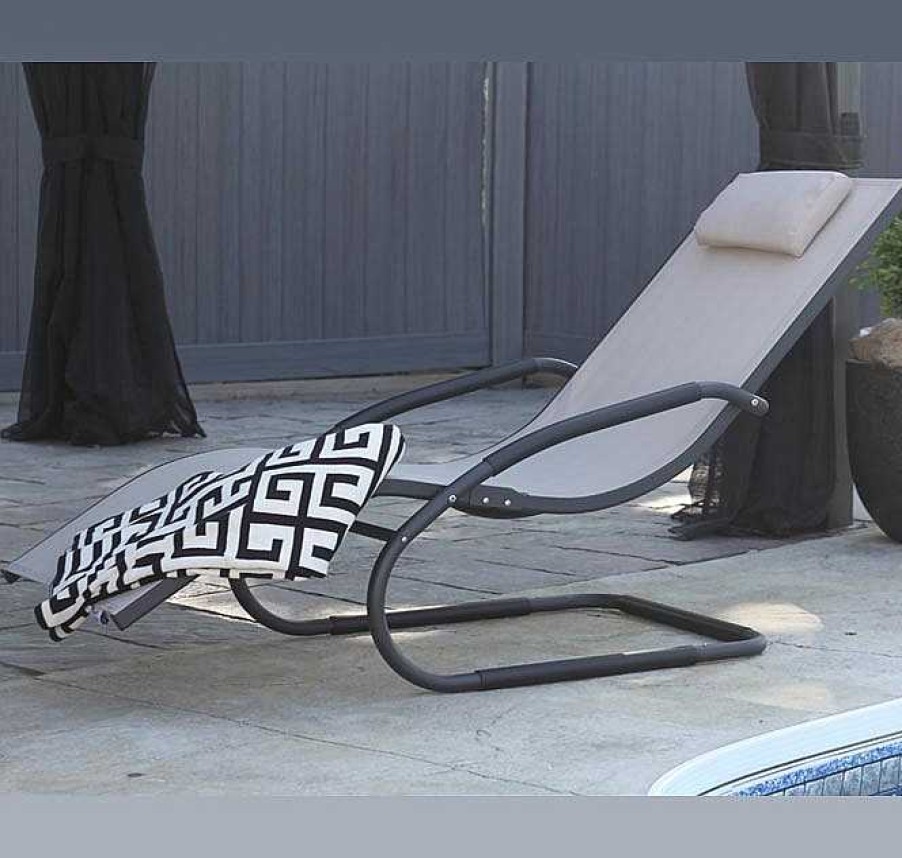 Muebles De Jard N Muebles Bonitos | Wave Chaise Longue - Aluminum - Cocoa