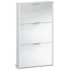 Recibidores Modernos Muebles Bonitos | Zapatero 3 Puertas Abatibles Modelo Ondara En Color Blanco