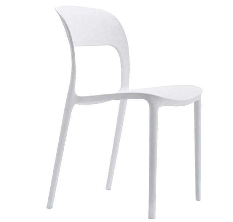 Salones Modernos Muebles Bonitos | Silla De Comedor Hakon De Polipropileno Color Blanco