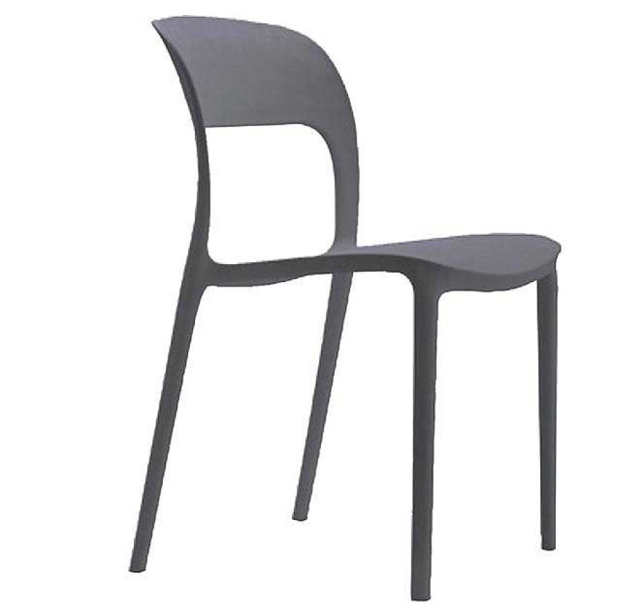 Salones Modernos Muebles Bonitos | Silla De Comedor Hakon De Polipropileno Color Antracita