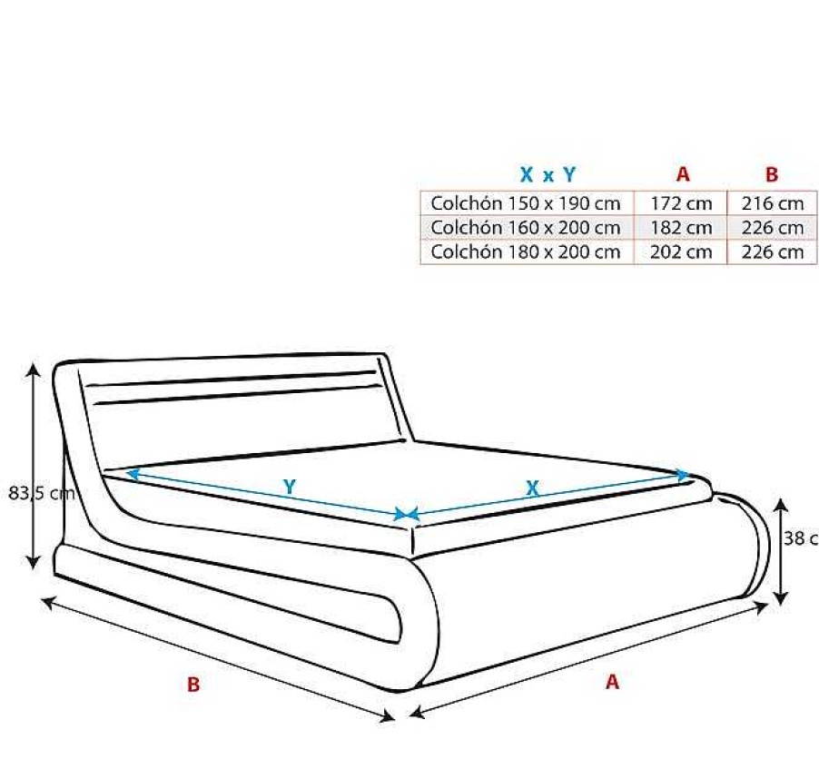 Dormitorios Muebles Bonitos Cama Canap Rodas En Color Negro | Cama De Matrimonio Con Canap Rodas En Color Negro (160X200Cm)